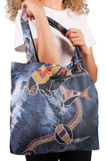 Aboriginal Art Australia-Smoky Rock Fold-Up Shopping Bag-Yarn Marketplace