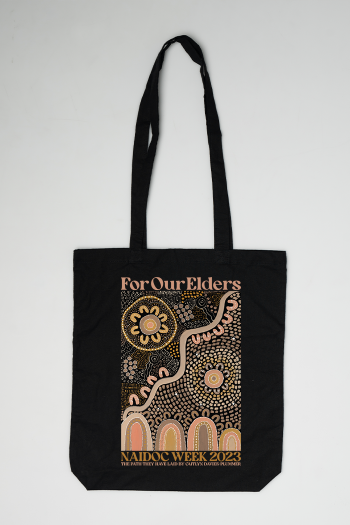 The Path They Have Laid NAIDOC WEEK 2023 Black Cotton Tote Bag