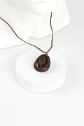 Aboriginal Art Jewellery Australia-Tigers Eye Large Woven Necklace-Yarn Marketplace