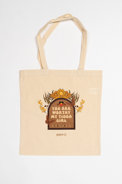 You Are Worthy My Tidda Long Handle Natural Cotton Tote Bag