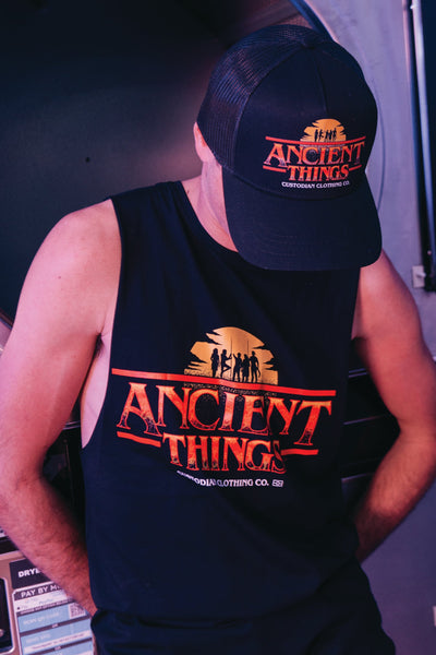 Ancient Things Type Black Cotton Trucker Cap