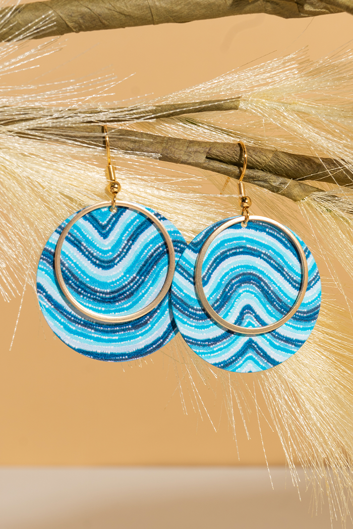 Water Dreaming 2 Layer Circle Earrings