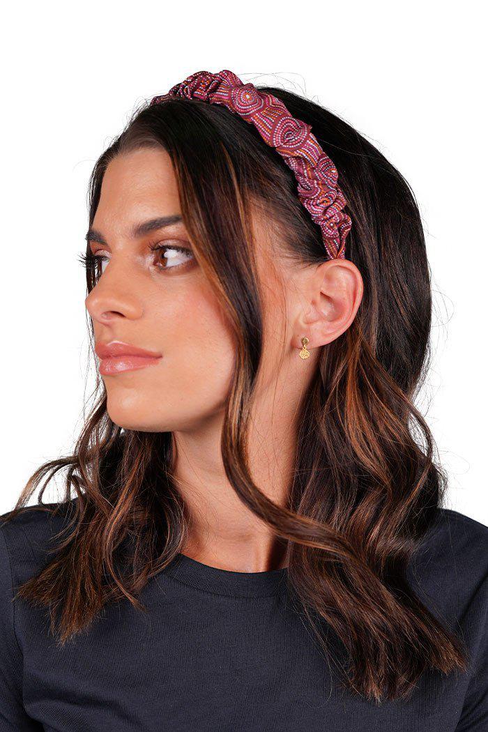 Aboriginal Art Headwear-Womens Dreaming Scrunch Headband-Yarn Marketplace