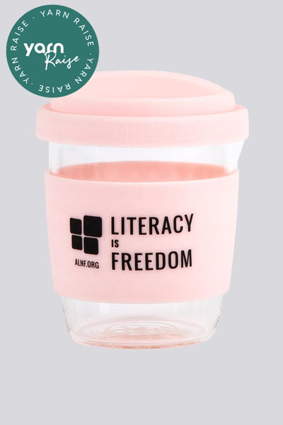 Aboriginal Art Kitchen Warehouse-"Literacy is Freedom" Perfect Pink Keep Cup-Yarn Marketplace