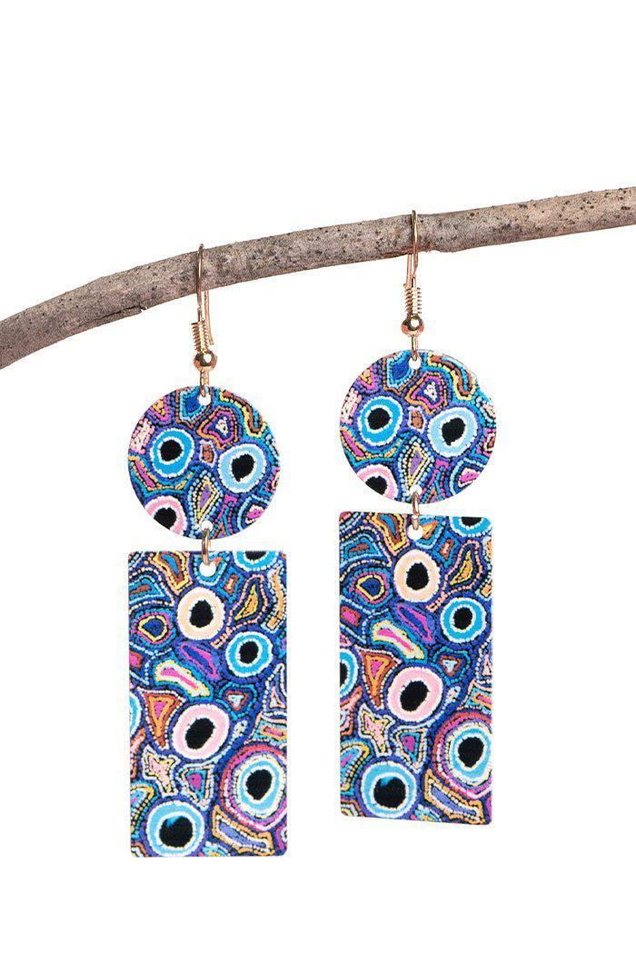 Aboriginal Art Jewellery Australia-Yumari Dreaming Earrings-Yarn Marketplace