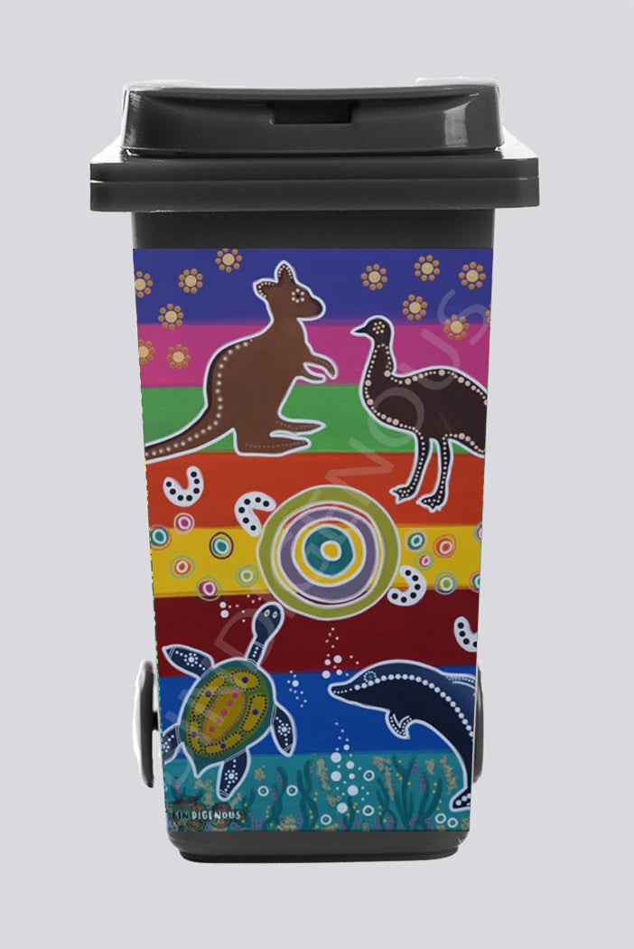 Bindigenous Cosmic Culture (Country To Coast) Bin Sticker (Fits 240L Bin)