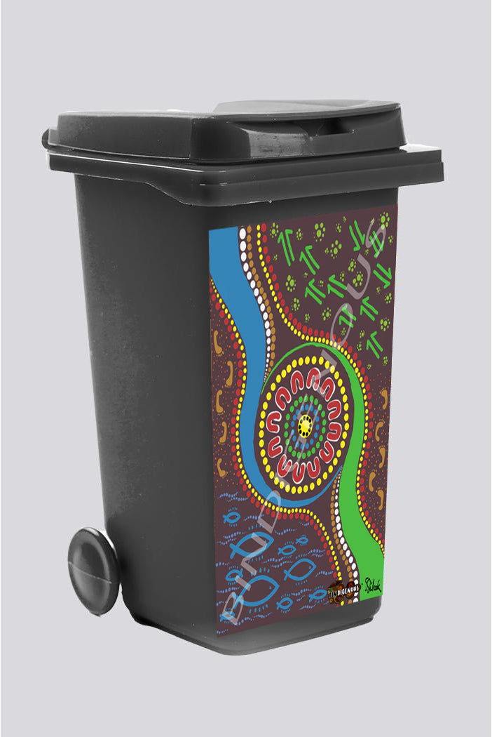 Bindigenous Wayana Sue's All Lands Bin Sticker (Fits 240L Bin)