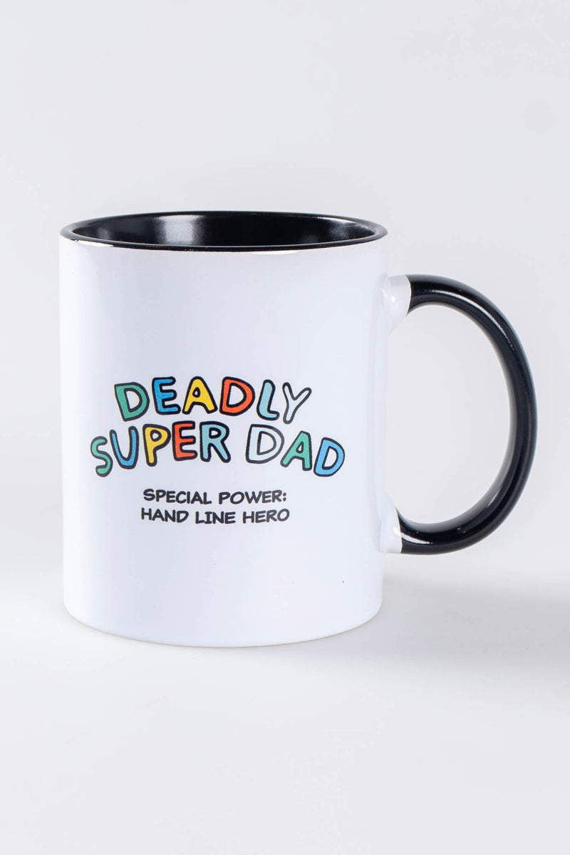 Deadly Super Dad "Hand Line Hero" Ceramic Coffee Mug