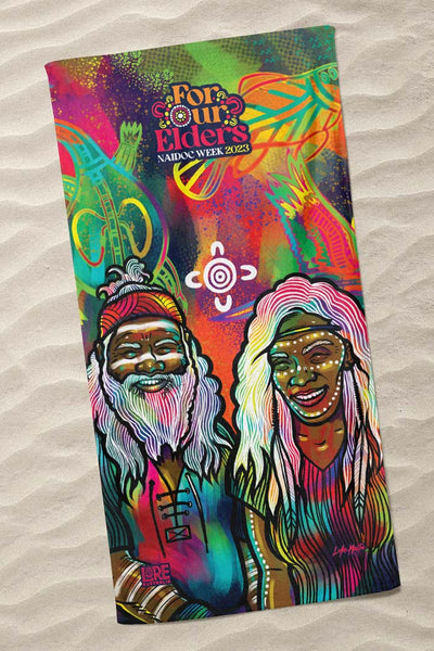 Connecting The Past To A Brighter Future NAIDOC WEEK 2023 Beach Towel