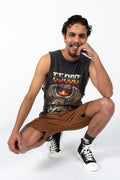 65,000 Years Strong Black Stone Wash Cotton Men's Muscle Tank Top